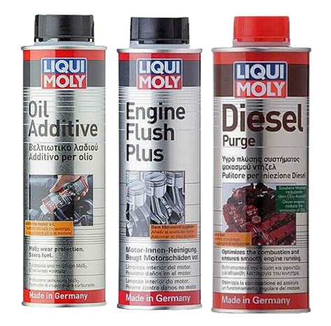 Liqui Moly Combo - Engine Flush (300ml) + Oil Additive (200ml) + Diese ...