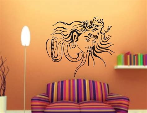 Wall Guru Shiva Religious Black Wall Sticker (67 x59 cm) : Amazon.in ...