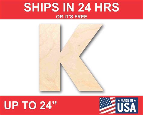 Unfinished Wood Block Letter K - Craft - up to 46" DIY 36" / 1 ...