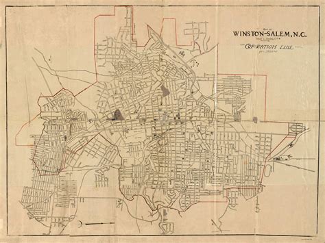 Winston-Salem 1920 - Old Map Reprint - North Carolina Cities - OLD MAPS