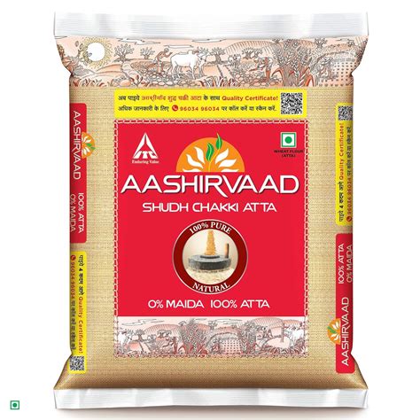 Aashirvaad Shudh Chakki Atta, 10kg Pack, 100% Whole Wheat Flour, 0% ...