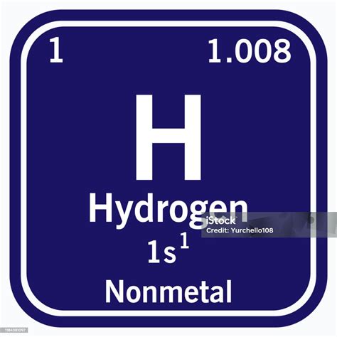 Hydrogen Symbol Periodic Table Of The Elements Vector Illustration Eps 10 Stock Illustration ...