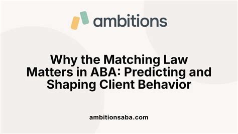 What is matching law and how does it apply to ABA