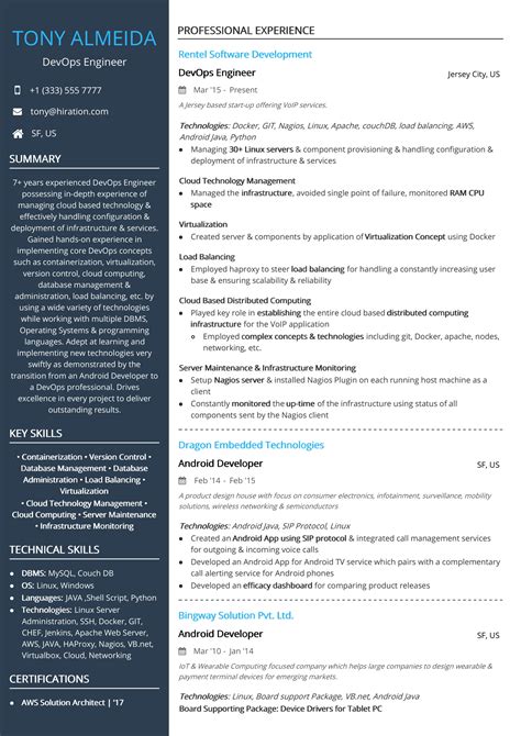 Image result for DevOps Engineer Resume