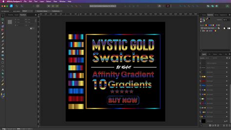Mystic Gold Metallic Gradient Swatches for Affinity Designer, Affinity ...
