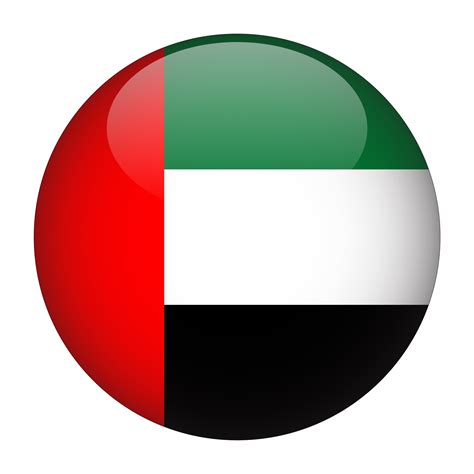 United Arab Emirates 3D Rounded Flag with Transparent Background ...