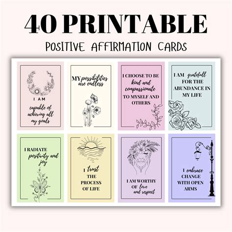 40 Positive Affirmation Cards for Women Affirmation Cards Flowers Boost ...