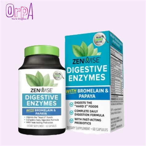 Zenwise Digestive Enzymes And Bromelain For Gut Health - 60 Capsules - Orpa