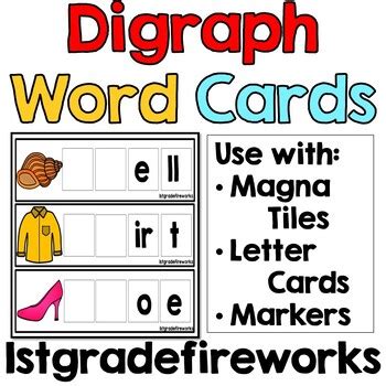Digraph Word Cards for Making Words - Volume 2 by 1stgradefireworks