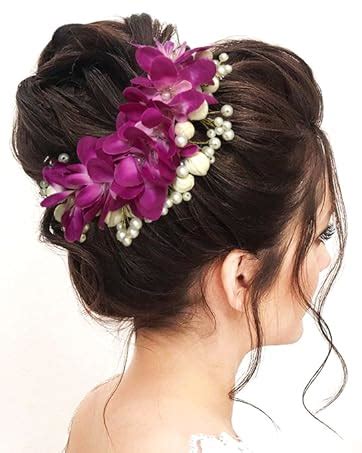 Buy Hair Flare Women's 1687 Hair Pins Artificial Flowers Accessories ...