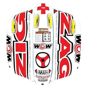 WOW World of Watersports, 12-1050 Zig Zag Inflatable Towable, 2 Person ...