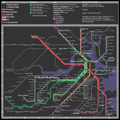 MBTA Subway Map 的图像结果