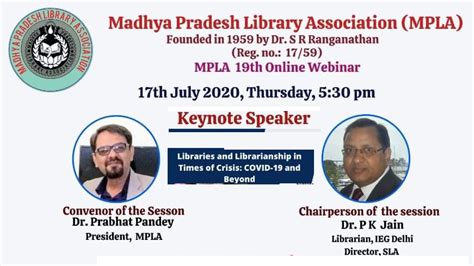 MPLA 19th Online Webinar on Libraries and Librarianship in Times of ...