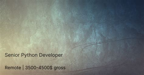 Senior Python Developer — Teletype