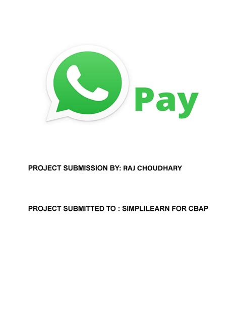 Whats App pay RAJ project - Project management - Calcutta University ...