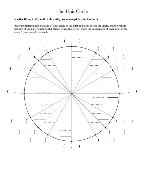 Unit Circle Fill In