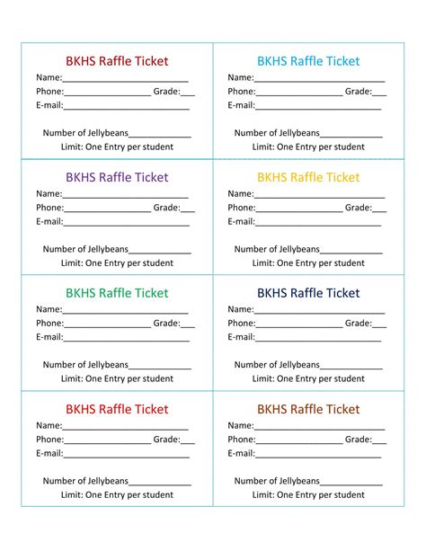 Free Printable Raffle Ticket Templates [Word, Excel, PDF] With Numbers