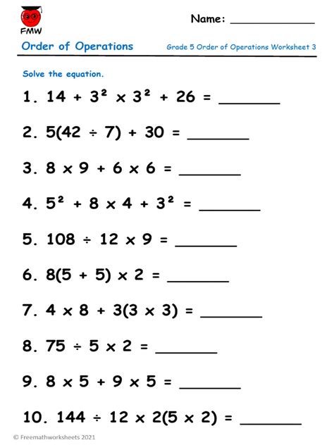 Image result for The Four Operations Class 5 Worksheet