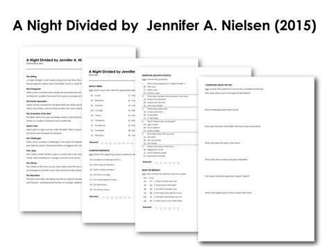 A Night Divided by Jennifer A. Nielsen (2015) | Made By Teachers