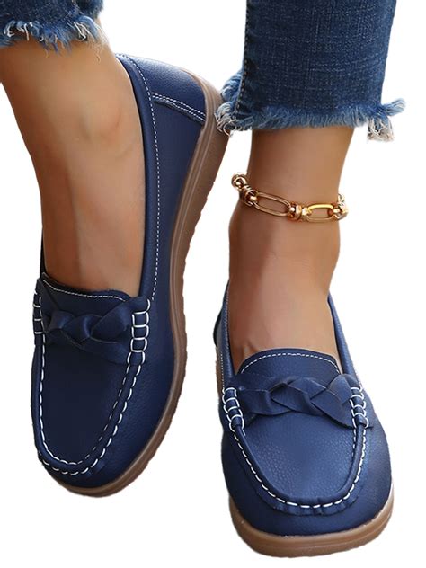 Ritualay Women Boat Shoes Slip On Flats Driving Loafers Classic Wedge ...