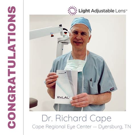 Hats off to Dr. Richard Cape of Cape Regional Eye Center for implanting ...