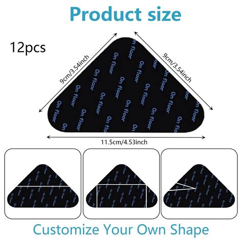12 Pieces Rug Gripper, Rug Gripper For Carpeted Floor, Carpet Stickers ...