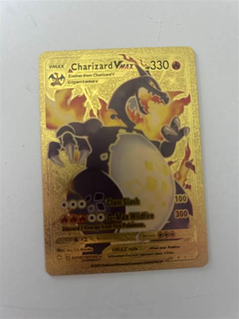 Gold Metal Charizard Pokemon Card Pokémon - Etsy