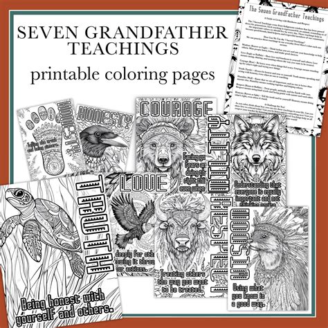 7 Sacred Teachings Coloring Pages | Indigenous Wisdom for Kids | Seven ...