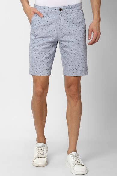 Buy Men Blue Print Casual Shorts Online - 688323 | Peter England