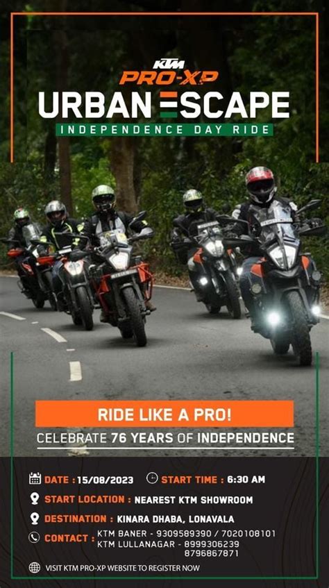 Urban Escape Independence Day Ride, Pune city, 15 August 2023 ...