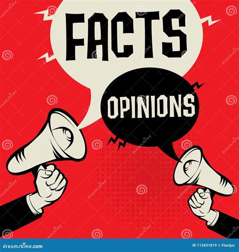 Facts versus Opinions stock vector. Illustration of fiction - 113431819