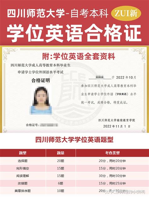 四川师范大学【学位英语】zui新合格证，申请条件 - 知乎
