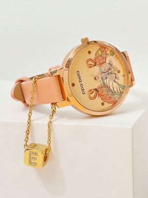 Buy Pipa Bella by Nykaa Fashion Gold-Plated E Initial Cubic Watch Charm ...