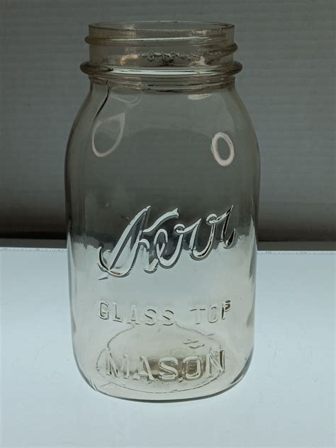 Vintage Kerr Glass Top Mason Jar, Light Tinting, Quart | eBay