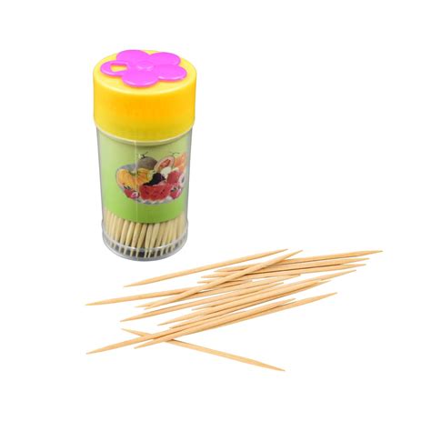 Wood Double Sided Toothpicks with Clear Plastic Storage Box – Wukusy