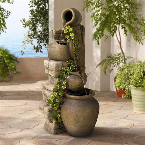 John Timberland Cascading Rustic Three Jugs Outdoor Floor Water ...