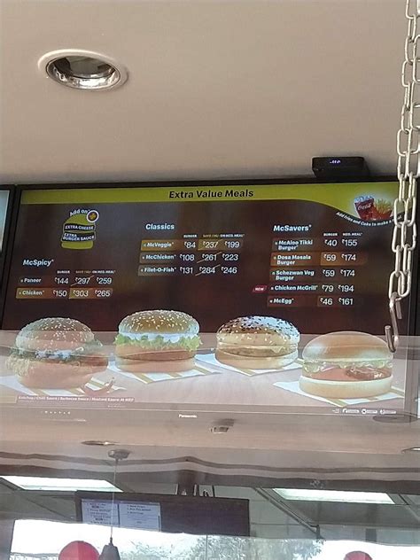 Menu at McDonald’s India, Ambala