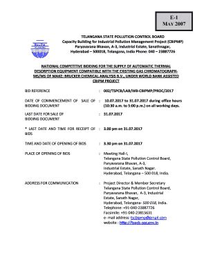 Pollution Control Board Telangana - Fill and Sign Printable Template Online