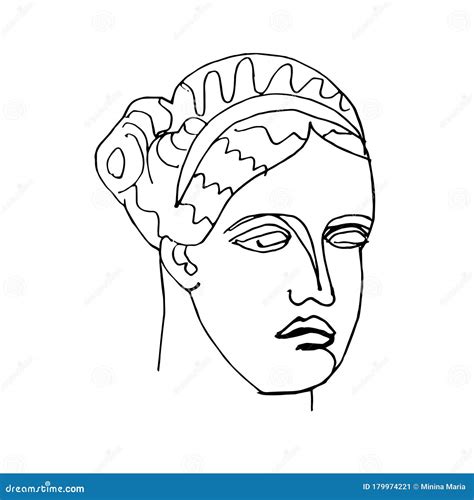 Aphrodite Vector Marble Head. Work of Art of Ancient Greece Era Stock ...