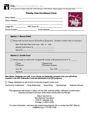 Fillable Online elks Fidelity Club Enrollment Formdoc - elks Fax Email ...