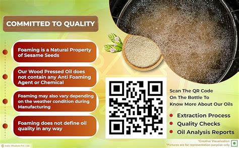 IndicWisdom Wood Pressed White Sesame Oil 1 Liter (Cold Pressed White ...