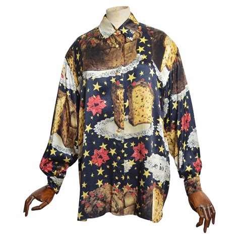 Novelty Moschino 1990s Festive Italian Panettone Loud Colourful print ...