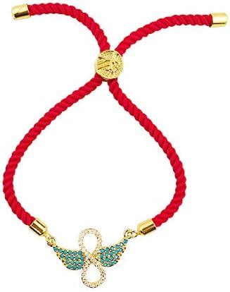 Buy House of Queens Infinity Angel Wings Studded Golden Red Thread ...