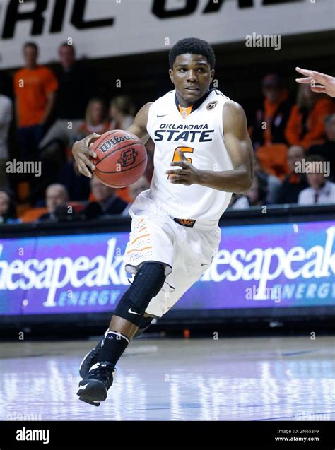 Oklahoma State guard Stevie Clark (5) is pictured during an NCAA ...