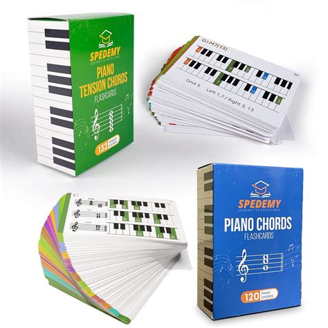Buy Piano Tension Chord Flashcards Set in Gift Box - Piano Chords Chart ...