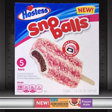 Hostess Sno Balls Frozen Dessert Bars - The Junk Food Aisle