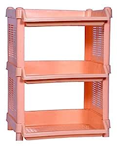 Logic Executive 3 Shelf Storage Rack - Peach : Amazon.in: Home & Kitchen