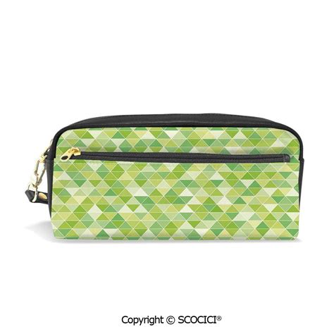 Girls Boys 3D Printed PU Pencil Case Holders Bag with Zipper Triangles ...