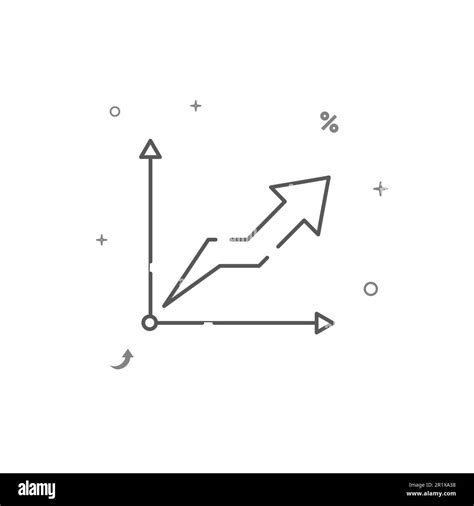 Graph up, abscissa and ordinate axes simple vector line icon. Symbol ...