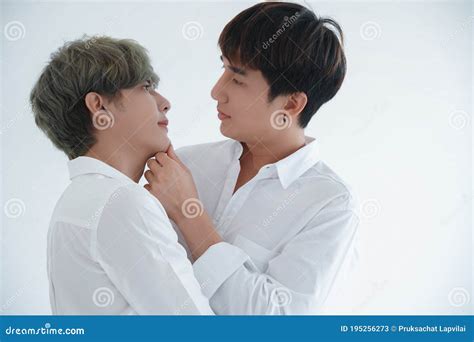 Asian Attractive Lgbt Young Gay Couple Hugging Looking Each Other and ...